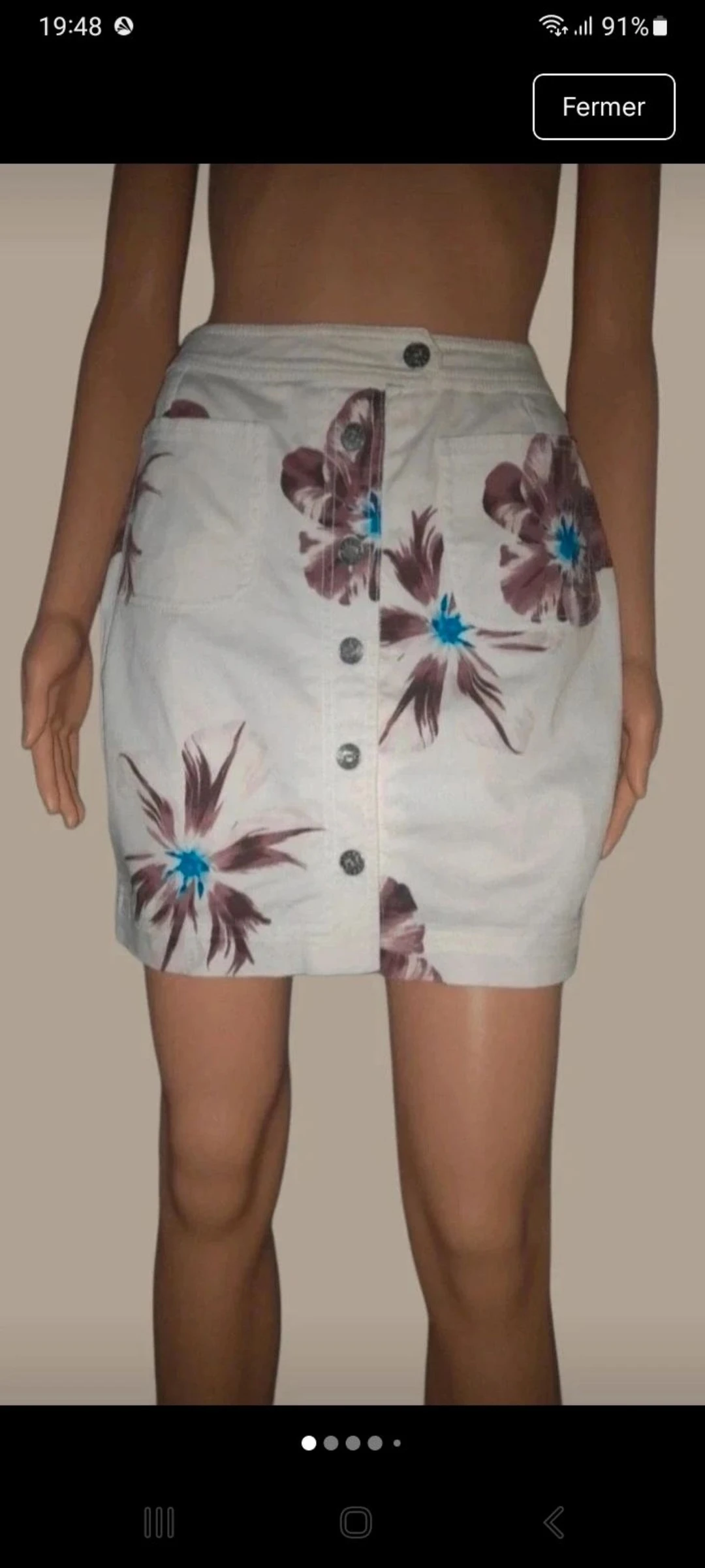 Jupe Kenzo Jean's fleurs taille 38